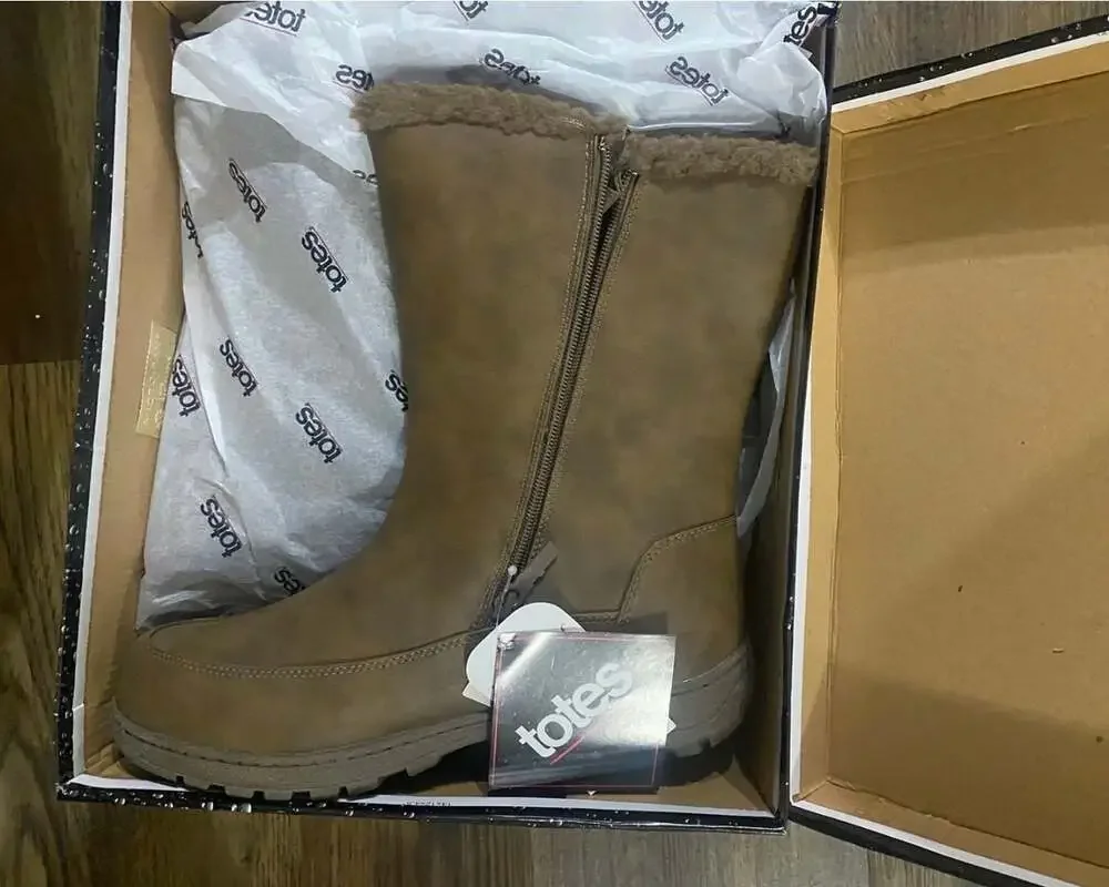 Totes Women's Nala 100-0872 All Weather Waterproof Brown leather Boots Size 11M